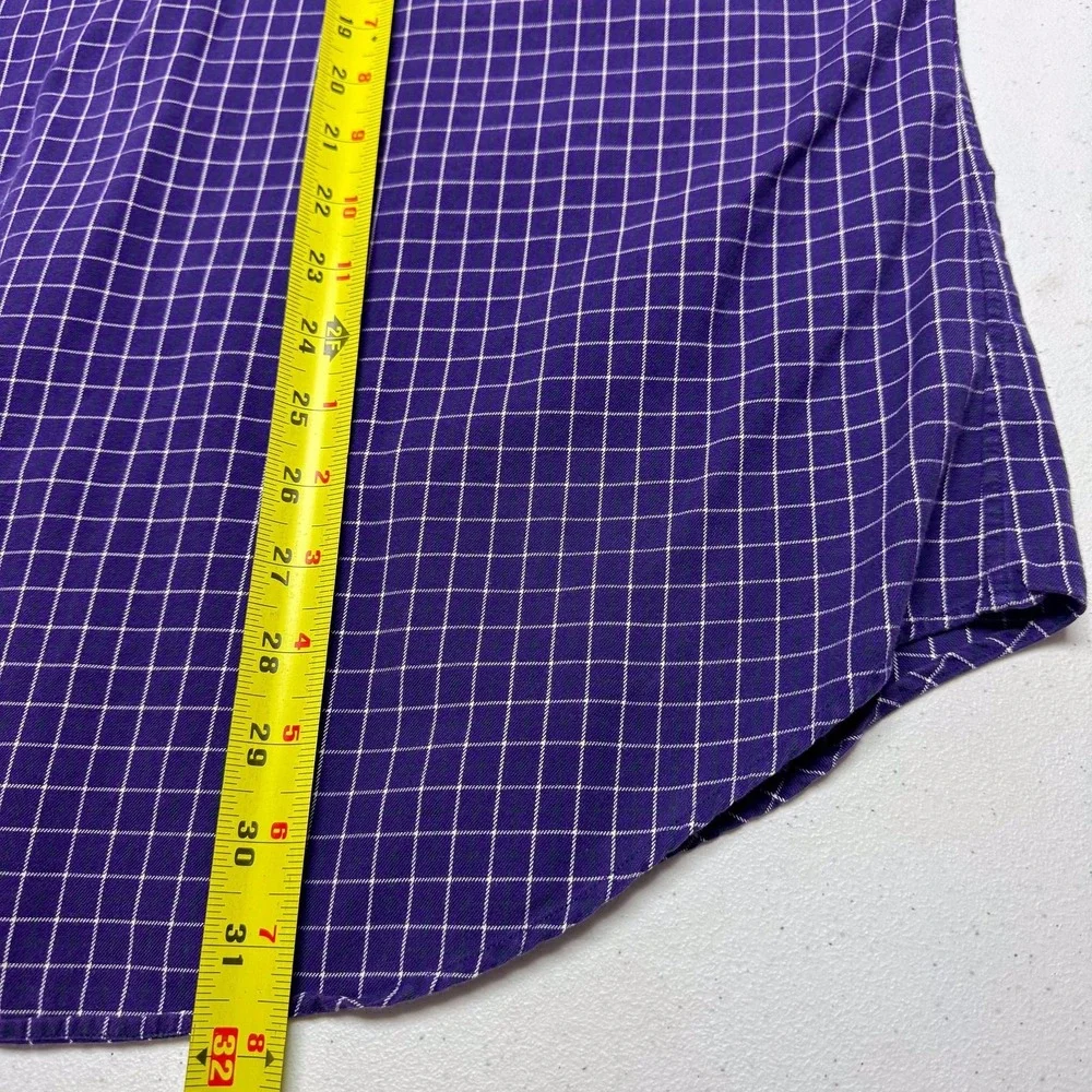 Polo Golf Ralph Lauren Shirt Mens XL Purple Check Estate Sport‎ Long Sleeve Work